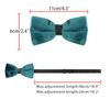 Elerevyo Men's Velvet Velour Adjustable Pre-Tie Bow Ties for Prom Wedding Tuxedo One Size Teal view 3