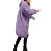 Lolvmvchi Deals Warm Jackets For Women Oversized Winter Coats For Women Hooded Pullover Warm Wool Plush Coat Zipper Top (Purple, M) Light Jackets For Women Fall Winter Coats For Women Plus Size view 2