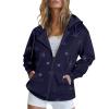 Order Mys Placed Black Fleece Jacket Women Oversized Winter Coats For Women Zip Track Jacket Loose Printed Hoodie Jacket For Women (Dark Blue, M) Light Jackets For Women Fall Winter Coats For Women P view 1