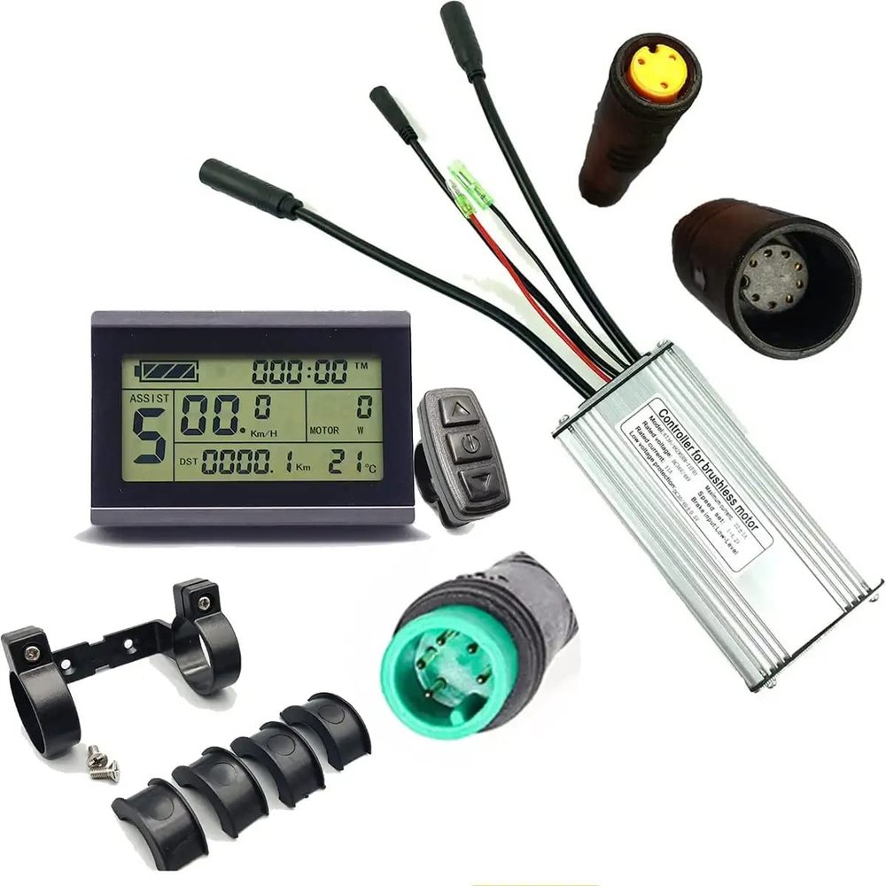 mGYDY Electric Motor Controller, 500W 22A Electric Bicycle Brushless Speed Motor Controller Square Wave Brushless 24V-48V Waterproof LCD3 Display Panel Brushless Controller Kit for Electric Bicycle