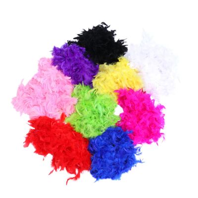 DEARMAMY Handmade Craft Trim Colorful Boas for Party 40g Boa Fringe in Red Black Rose Yellow Green White Dark