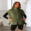 GTLIAE Womens Sherpa Fleece Vest Oversized Sleeveless Jacket Casual Outerwear Gilet with Pockets(ArmyGreen-XS) view 2