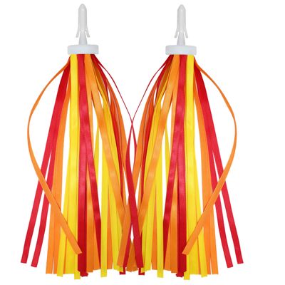 ARTCXC 2pcs 29cm Length Polyester Silky Ribbons Streamers Bike Handlebar Tassels for Bike,Bicycle,Scooter,Stylish Cycling Decor Decoration Accessorier (Orange)