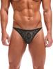 ABAFIP Men's Sissy Panties Crossdressing Low Waist Floral G-string Thongs Sheer Lace Underwear Black Large view 4