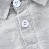 Boys Long Sleeve Cotton Polo T-Shirts Toddler Kids Lapel Button Solid Color Casual Basic Tops Tees (Grey, 5-6 Years) view 3