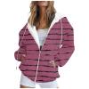 Buy Again Orders My Past Orders Sherpa Jacket Oversized Winter Coats For Women Hooded Jacket Coat Printed Fall Sweatshirt Outwear With (Hot Pink, Xl) Light Jackets For Women Fall Winter Coats For Wom view 1