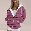 Buy Again Orders My Past Orders Sherpa Jacket Oversized Winter Coats For Women Hooded Jacket Coat Printed Fall Sweatshirt Outwear With (Hot Pink, Xl) Light Jackets For Women Fall Winter Coats For Wom view 2
