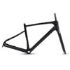 BSFHQS 700C Carbon Fiber Gravel Bike Frameset 45/48/51/54CM Road Off-Road Bike Disc Brake Frames Thru Axle Front12100mm Rear12142mm Internal Routing(Black,54CM) view 1