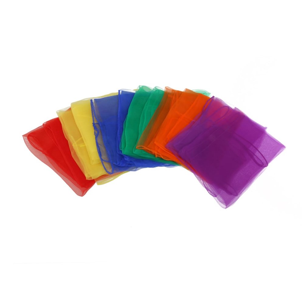 OATIPHO 12pcs Dance Scarves for Juggling and Creative Play for Boys and Girls Soft for Kindergarten Activities and Dance Groups