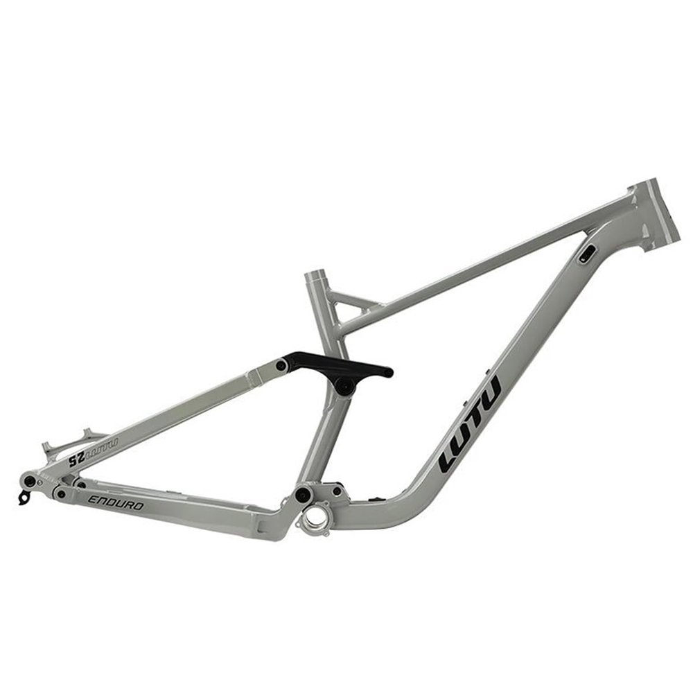 BSFHQS 27.5/29er Full Suspension Boost Mountain Bike Frame Travel 130mm Aluminum Alloy Disc Brake Bikes Frame XC Soft Tail Enduro Frame Thru-Axle 12 * 148mm(Gray,M 27.5")