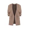 Lolvmvchi Deals 2024 Womens Lightweight Jackets Oversized Winter Coats For Women Sleeve Front Button Work Jackets With Pocket (Khaki, Xl) Light Jackets For Women Fall Winter Coats For Women Plu view 4