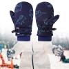 YUGSHNKFC Kids Ski Gloves Printed Dinosaur Pattern Thicken Thermal Mitts Gloves Splashproof Mittens Children Winter Warm Gloves view 2