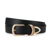 AI DEEBLUE Black Belts for Women with Gold Buckle Faux Leather Belts Fashion Casual belts for jeans view 1
