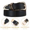 AI DEEBLUE Black Belts for Women with Gold Buckle Faux Leather Belts Fashion Casual belts for jeans view 3
