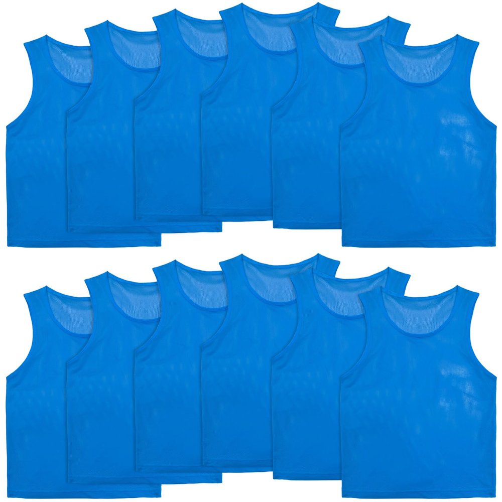 VOGRYE Pinnies Set of 12/24 Scrimmage Vests, Team Practice Sports for Child Youth/Adult, Lightweight Basketball Jersey