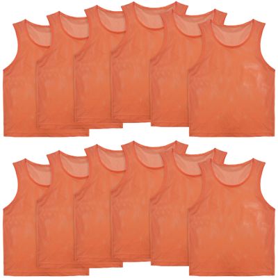 VOGRYE Pinnies Set of 12/24 Scrimmage Vests, Team Practice Sports for Child Youth/Adult, Lightweight Basketball Jersey