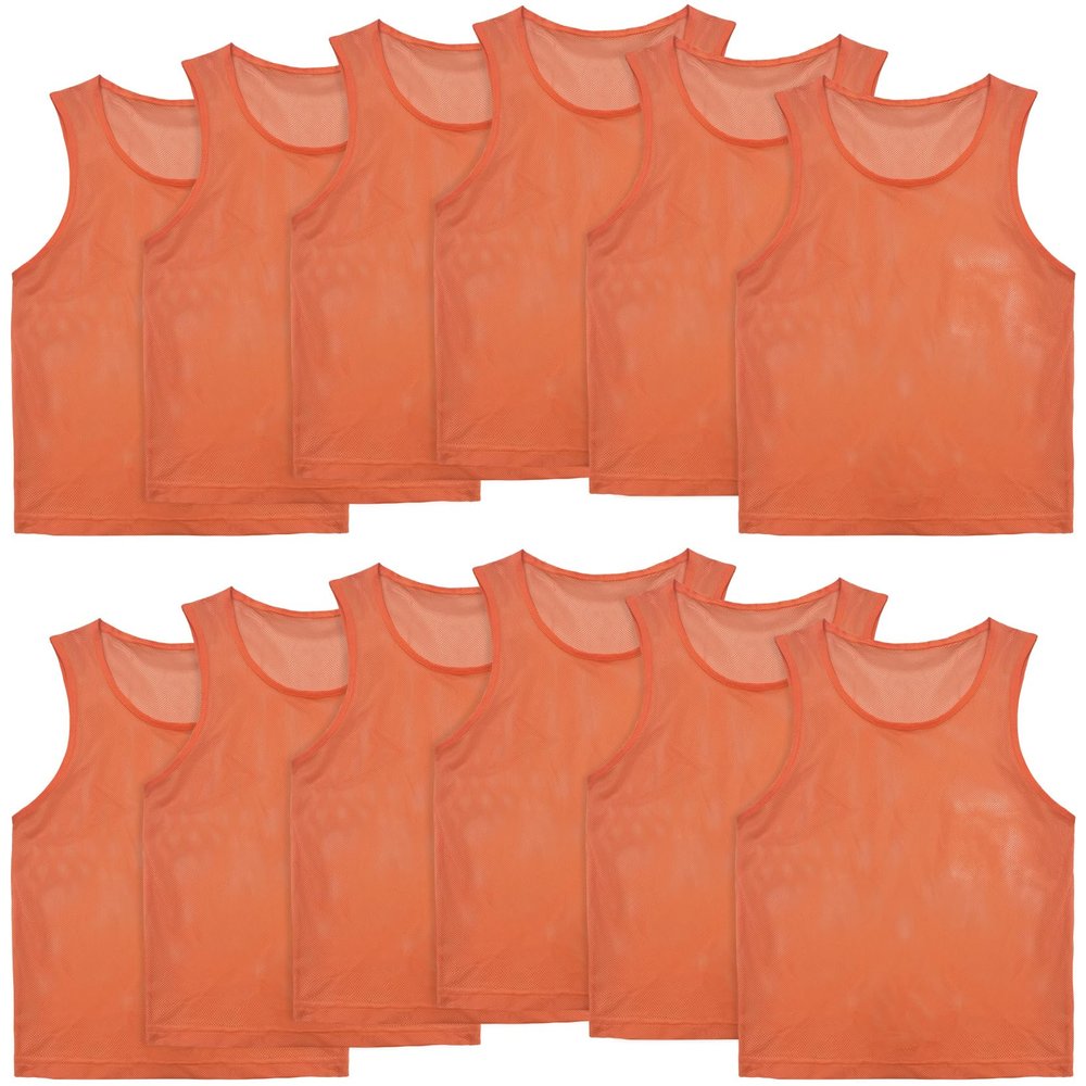 VOGRYE Pinnies Set of 12/24 Scrimmage Vests, Team Practice Sports for Child Youth/Adult, Lightweight Basketball Jersey