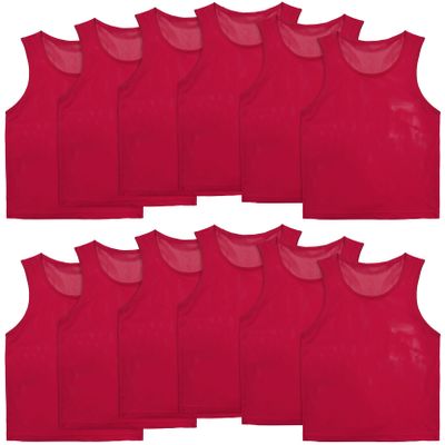 VOGRYE Pinnies Set of 12/24 Scrimmage Vests, Team Practice Sports for Child Youth/Adult, Lightweight Basketball Jersey