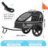 Sepnine Kids Bike Trailer, Suitable for 1 to 2 Kids, 12+ Months, Quick Attach to Bike, Foldable, with 5-Point Harness and Storage Bags Black view 3