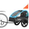Sepnine Kids Bike Trailer, Suitable for 1 to 2 Kids, 12+ Months, Quick Attach to Bike, Foldable, with 5-Point Harness and Storage Bags Blue view 1