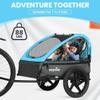 Sepnine Kids Bike Trailer, Suitable for 1 to 2 Kids, 12+ Months, Quick Attach to Bike, Foldable, with 5-Point Harness and Storage Bags Blue view 2