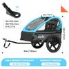 Sepnine Kids Bike Trailer, Suitable for 1 to 2 Kids, 12+ Months, Quick Attach to Bike, Foldable, with 5-Point Harness and Storage Bags Blue view 3