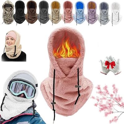 Conversionh Sherpa Hood Ski Mask, Winter Outdoor Sports Windproof Balaclava Over Helmet (Pink)
