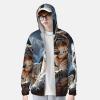 Mountain Lions Sun Protection Hoodie Jacket Full Zip UPF 50+ Long Sleeve Sun Shirt with Pocket Outdoor XX-Large Black view 2