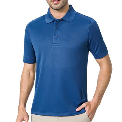 Crown Craze Performance Polos T-Shirt for Adult Men Lightweight 5.1oz Mesh Shirt,100% Polyester Breathable Tee (US, Alpha, 6X-Large, Regular, Regular, True Navy)