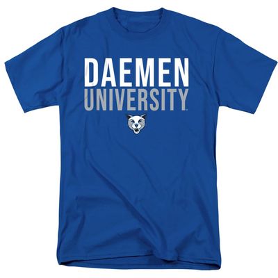 Daemen University Stacked Unisex Adult T Shirt, Royal, 5X-Large