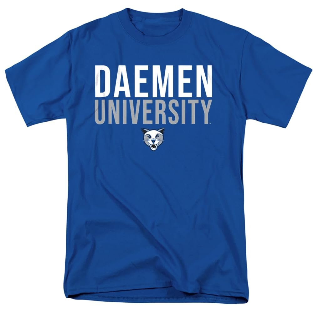 Daemen University Stacked Unisex Adult T Shirt, Royal, 5X-Large