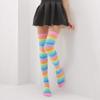 HEYXI Women Girls Fancy Rainbow Colorful Stripes Over Knee Long Socks Halloween Cospla Color 3 view 4