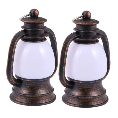 Cabilock 2pcs Retro Led Camping Decorative Lanterns Portable Emergency Tent Lamp for Outdoor Vintage Lamp