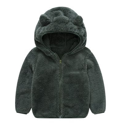 Winter Coat Toddler Zipper Outwear Thick Toddler Warm Ear Baby Kids Boy Cute Hooded Coat (Dark Gray, 12-18 Months)