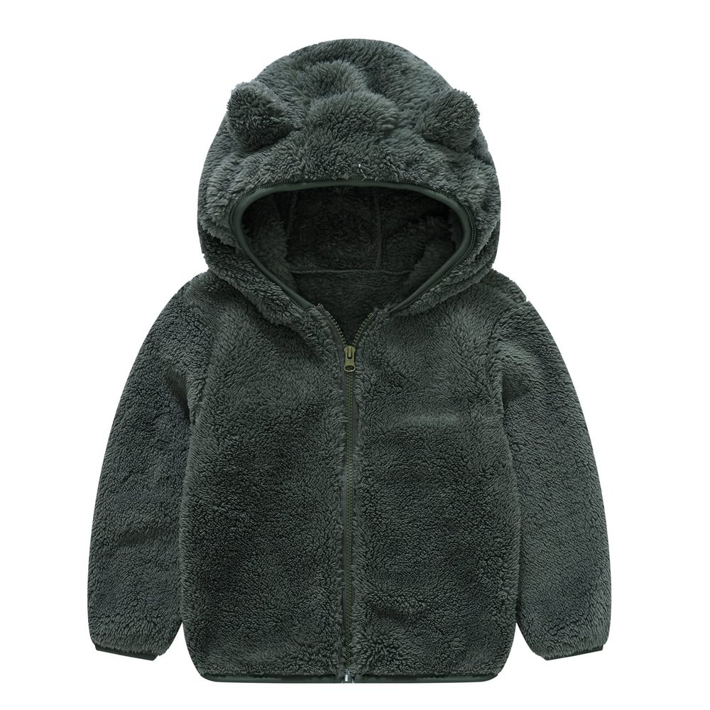 Winter Coat Toddler Zipper Outwear Thick Toddler Warm Ear Baby Kids Boy Cute Hooded Coat (Dark Gray, 12-18 Months)