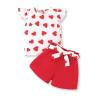 Size 6 7 T Toddler Kid Little Girl Valentine's Day Outfits Clothes Ruffle Short Sleeve Floral T-Shirt Top Summer Shorts with Belt Girl Clothing Set 2025 (6-7T) view 1