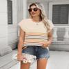 Zeagoo Sleeveless Sweater Tops for Women Pullover Tank Top Round Neck Knit Striped Casual Sweaters view 2