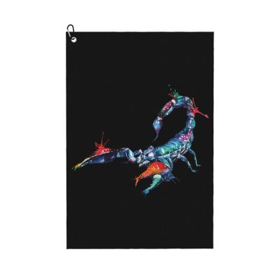 ASEDFGT Cool Scorpion Golf Towel 16 x 24 Inch Golf Towels for Golf Bags Polyester Golf Towel with Carabiner Clip Men and Women Golf Accessories