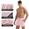 AIMPACT Mens Sweat Workout Shorts 5 Inch Inseam Cotton French Terry Pajama Lounge Short Shorts for Men Pink view 3