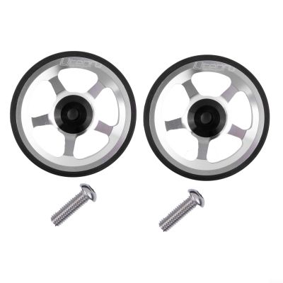 2PCS Easy Wheels Hollow Design Easy Wheels With M6 Bolt For Brompton Folding Bike(silver)