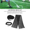 equlup Lacrosse Mesh String Kit, Black Nylon Wear Proof Woven Mesh Piece with 7 Braided Strings, Universal Accessory for Lacrosse Sticks view 2
