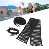 equlup Lacrosse Mesh String Kit, Black Nylon Wear Proof Woven Mesh Piece with 7 Braided Strings, Universal Accessory for Lacrosse Sticks view 4