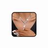 Gangel Rhinestone Necklace Earrings Set Brides Wedding Prom Necklace Earring Jewelry for Women (sliver) view 1