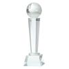 MECCANIXITY Crystal Glass Trophy with Box 9 x 2.8 Inch, Earth Champions Award for Desktop Table Decor Tournaments Sports Competitions Paperweight, Clear view 1