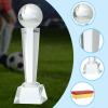MECCANIXITY Crystal Glass Trophy with Box 9 x 2.8 Inch, Earth Champions Award for Desktop Table Decor Tournaments Sports Competitions Paperweight, Clear view 3