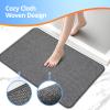 Upgraded Bath Mat 24x36Inch, Thin Bath Mats Rugs with Rubber Backing Non-Slip, Absorbent,Quick Dry Machine Washable, Home Decor Accessories Cozy Cloth Bathroom Rugs fit Under Door/Sink/Tub-Dark Grey view 2