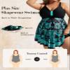 Hanna Nikole One Piece Swim Dress Swimsuits for Women Tummy Control Swimdress Skirt Bathing Suit Green Paisley 1X view 4