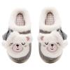 Anddyam Girls Cute Bear Slippers Household Anti-Slip Indoor Home Shoe for Kids(8-9 toddler, bear grey) view 1