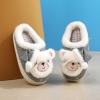 Anddyam Girls Cute Bear Slippers Household Anti-Slip Indoor Home Shoe for Kids(8-9 toddler, bear grey) view 3