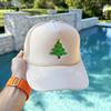 NACRE APPAREL Xmas Tree Embroidered Trucker Hat Christmas Embroidery Baseball Hat Neon Green #140 view 3